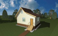 Каркасный дом 6x8 с утеплённой верандой